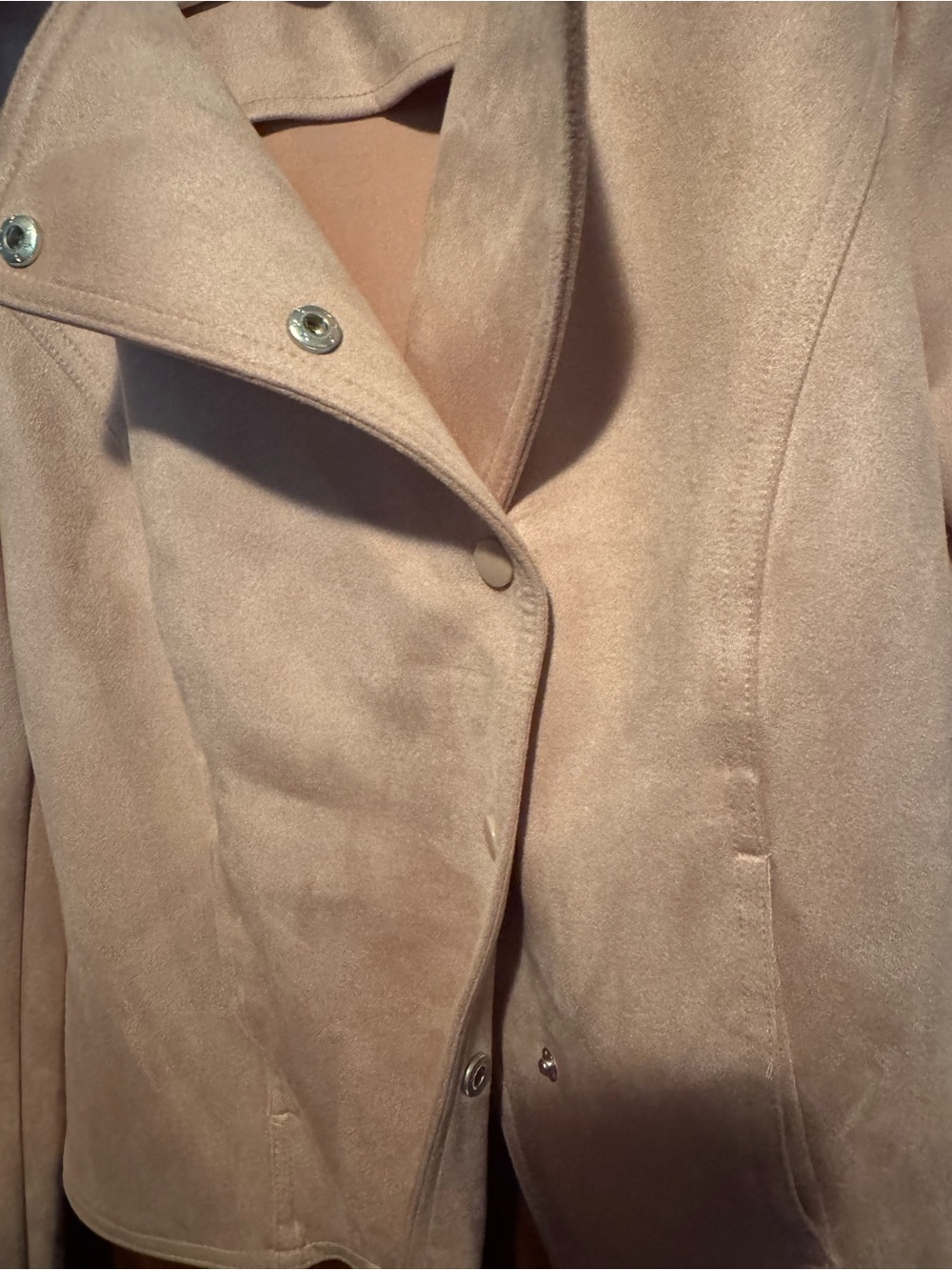 Joie Pale Pink Faux Suede Moto Jacket NWT Size M - Picture 4 of 7